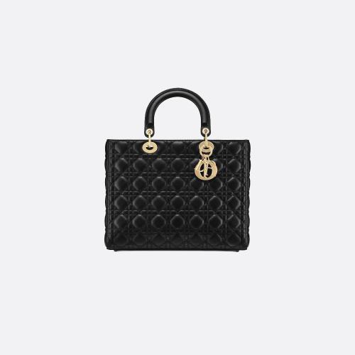  DIOR迪奧    女士 手提包 大號 Lady Dior 手袋 M0566ONGE_M900 預(yù)定商品1-3周發(fā)貨